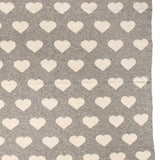 Grey And Ivory Hearts Knitted Baby Blanket - Homeroots - Flyclothing LLC