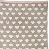 Grey And Ivory Hearts Knitted Baby Blanket - Homeroots - Flyclothing LLC