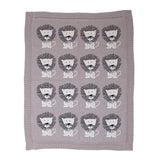 Grey Lots Of Lions Woven Knitted Baby Blanket - Homeroots - Flyclothing LLC