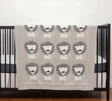 Grey Lots Of Lions Woven Knitted Baby Blanket - Homeroots - Flyclothing LLC