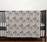 Grey Lots Of Zebras Woven Knitted Baby Blanket - Homeroots - Flyclothing LLC