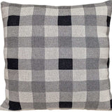 Lead Grey Checkered Pillow - Homeroots - Flyclothing LLC