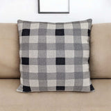 Lead Grey Checkered Pillow - Homeroots - Flyclothing LLC