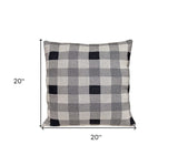 Lead Grey Checkered Pillow - Homeroots - Flyclothing LLC