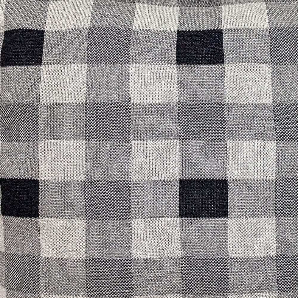 Lead Grey Checkered Pillow - Homeroots - Flyclothing LLC