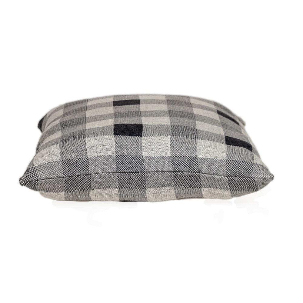 Lead Grey Checkered Pillow - Homeroots - Flyclothing LLC
