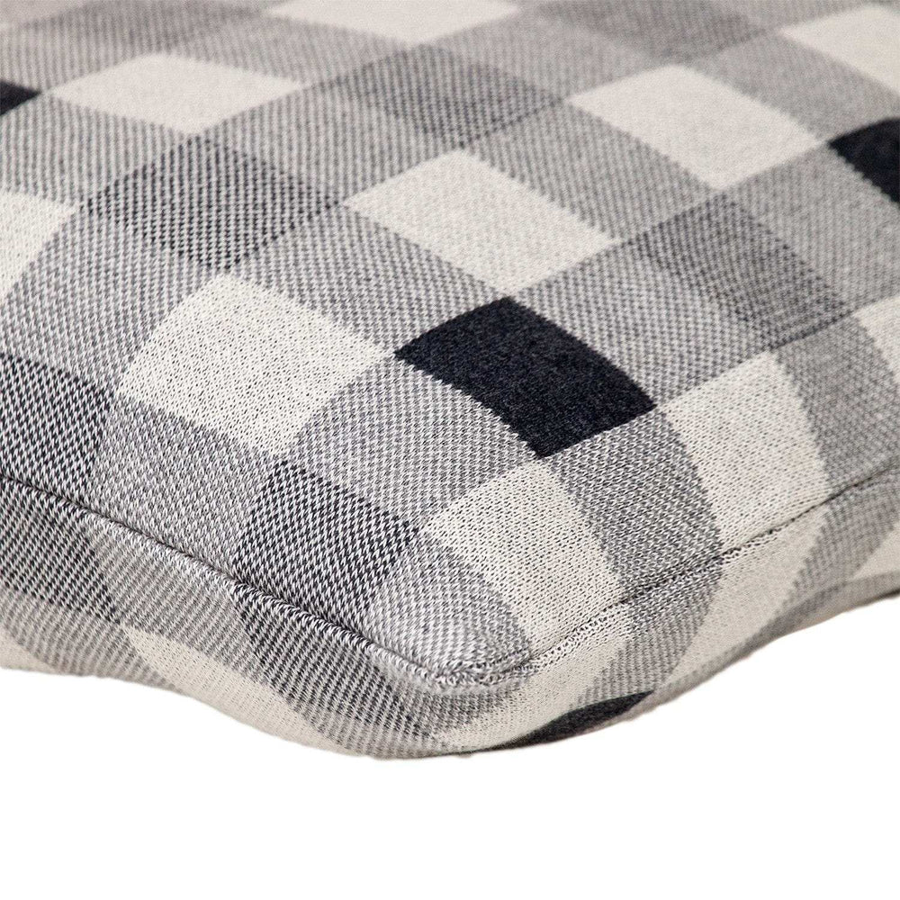 Lead Grey Checkered Pillow - Homeroots - Flyclothing LLC