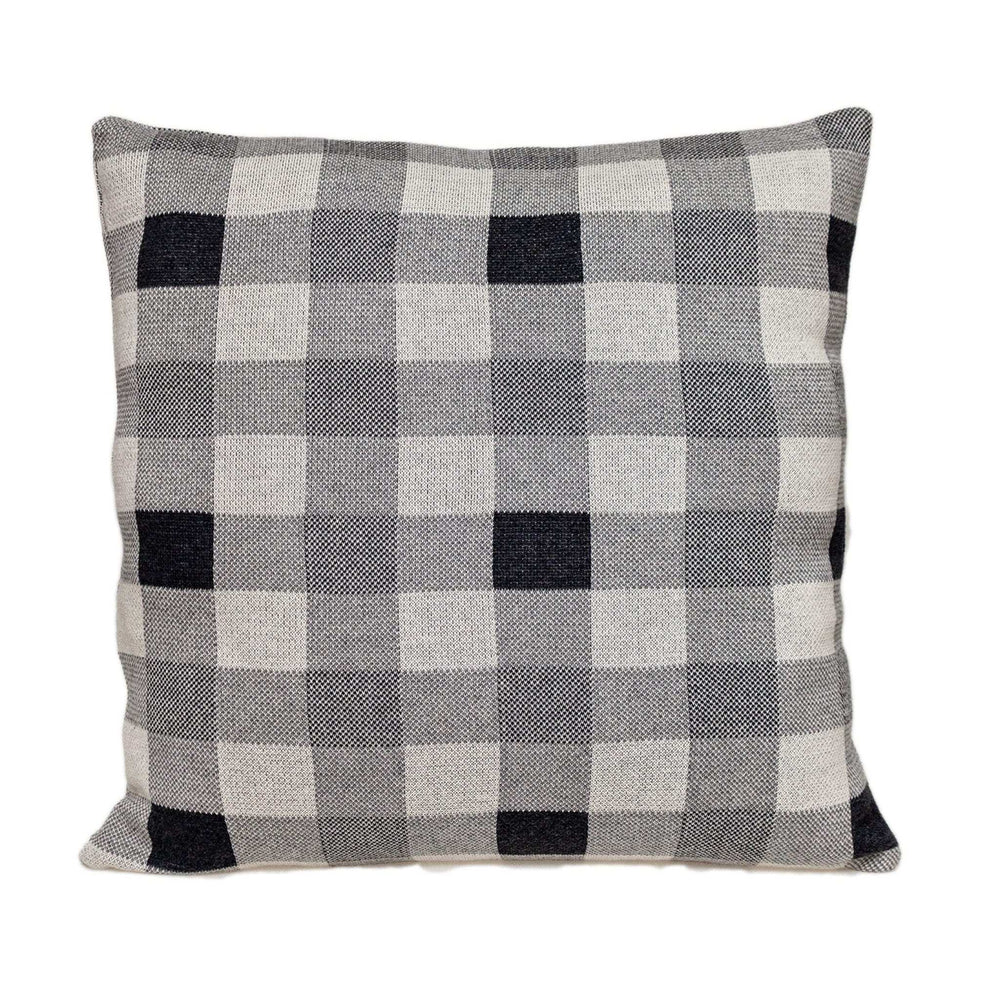 Lead Grey Checkered Pillow - Homeroots - Flyclothing LLC