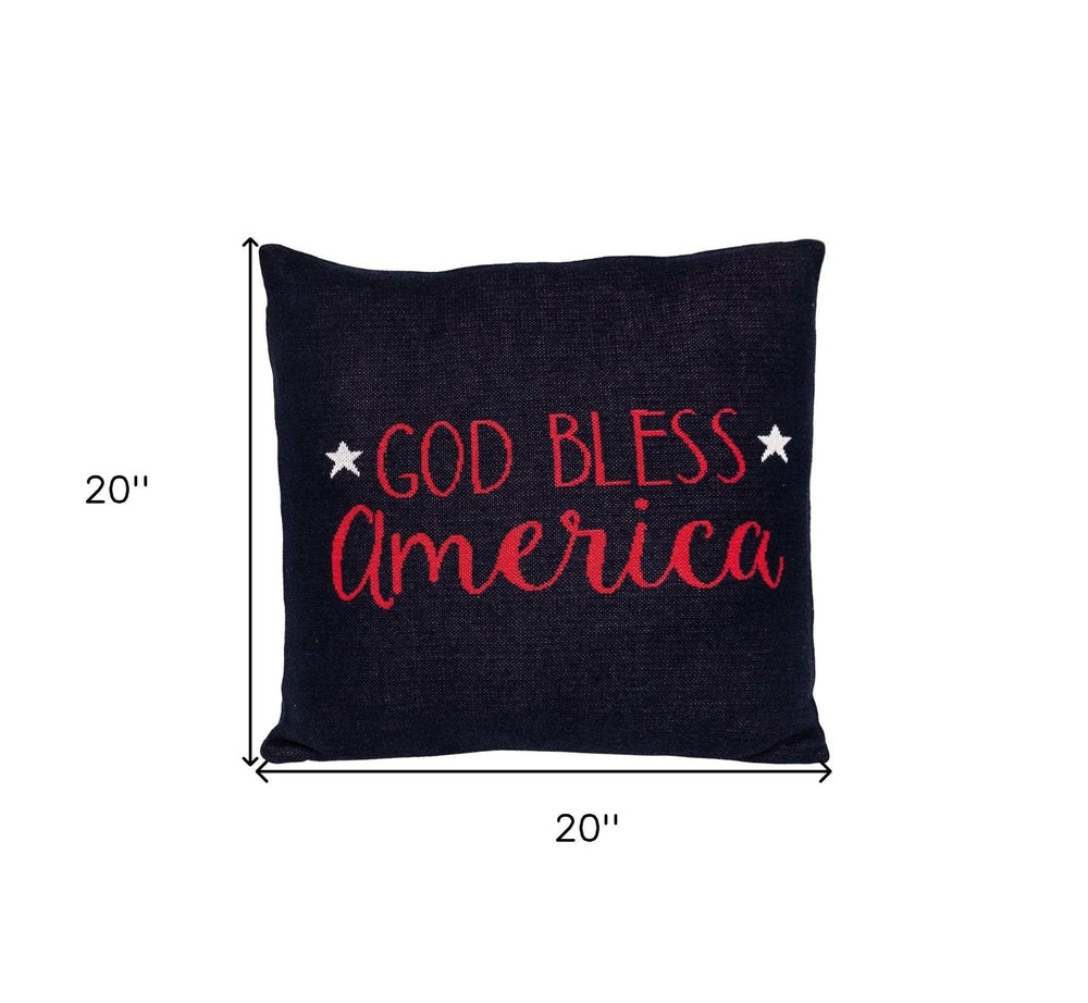 Navy Blue Patriotic Throw Pillow - Homeroots - Flyclothing LLC
