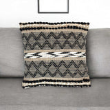 Black And Sand Woven Decorative Pillow - Homeroots - Flyclothing LLC