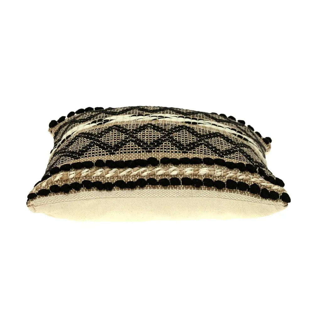 Black And Sand Woven Decorative Pillow - Homeroots - Flyclothing LLC