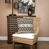 Black And Sand Woven Decorative Pillow - Homeroots - Flyclothing LLC