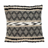 Black And Sand Woven Decorative Pillow - Homeroots - Flyclothing LLC