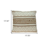 Linen And Brown Jute Throw Pillow - Homeroots - Flyclothing LLC