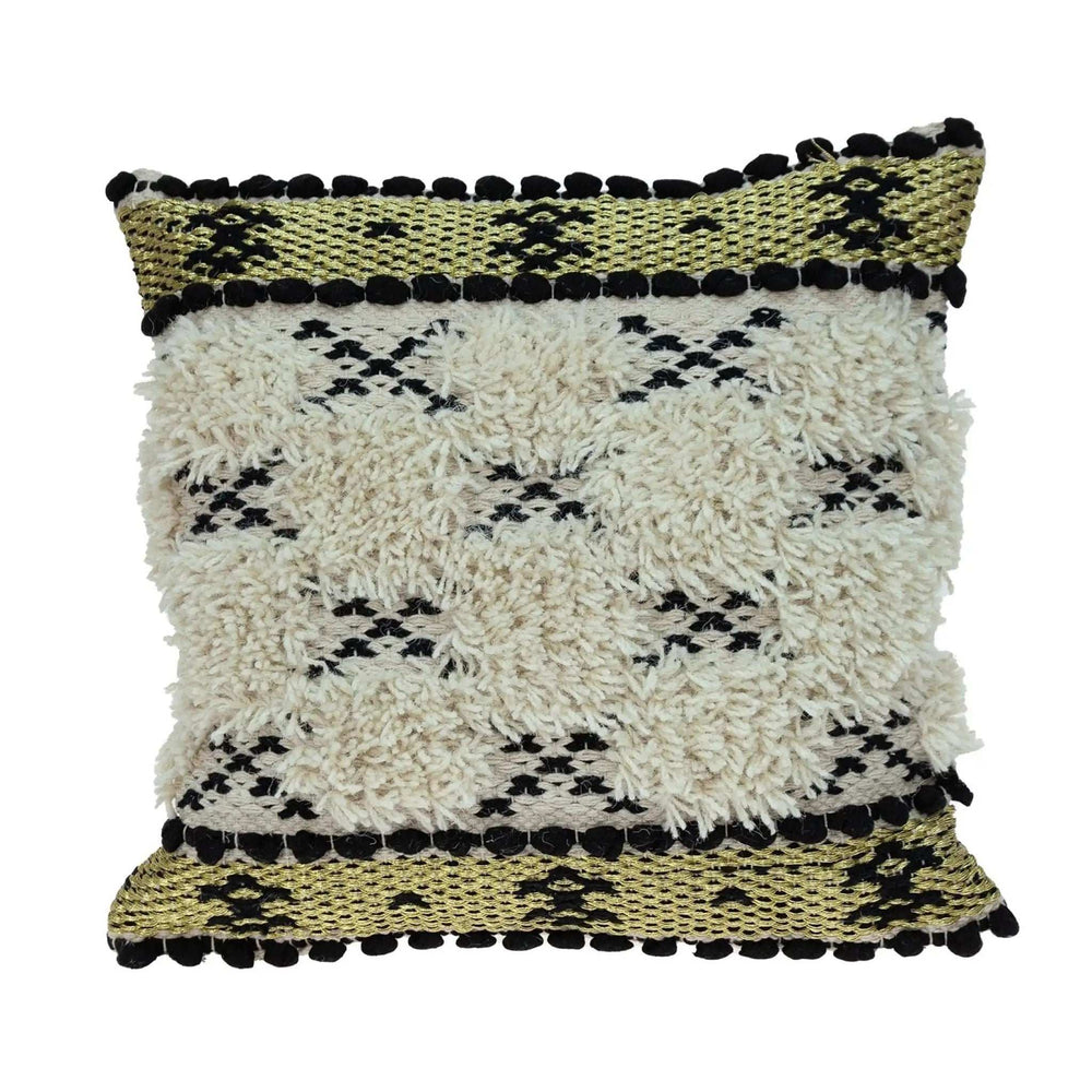 Shaggy Woven Throw Pillow - Homeroots - Flyclothing LLC