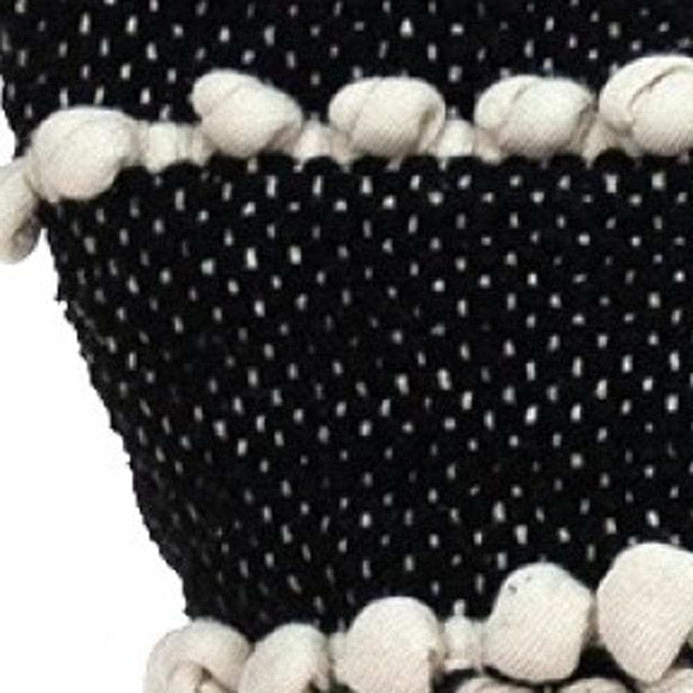 Black And Ivory Textured Throw Pillow - Homeroots - Flyclothing LLC