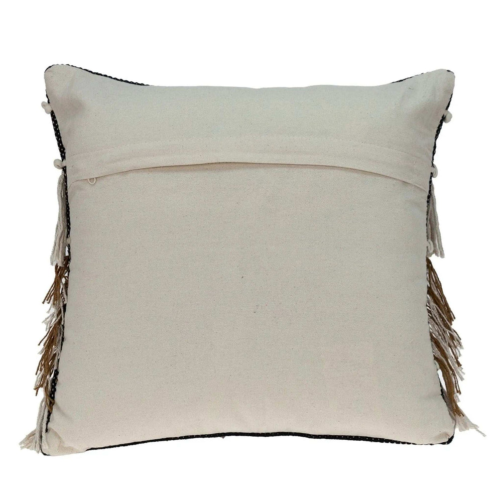 Black And Ivory Textured Throw Pillow - Homeroots - Flyclothing LLC