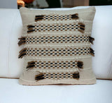 Creamy Beige Textured Throw Pillow - Homeroots - Flyclothing LLC