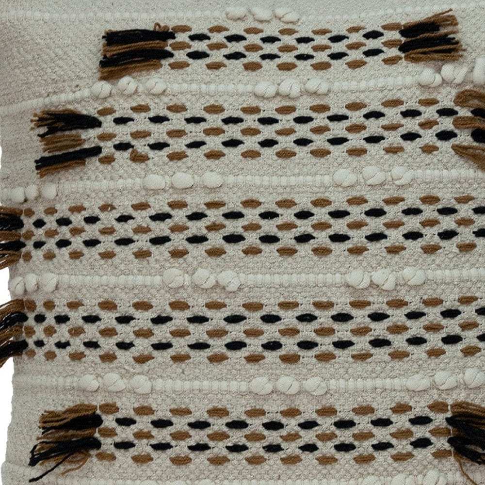 Creamy Beige Textured Throw Pillow - Homeroots - Flyclothing LLC