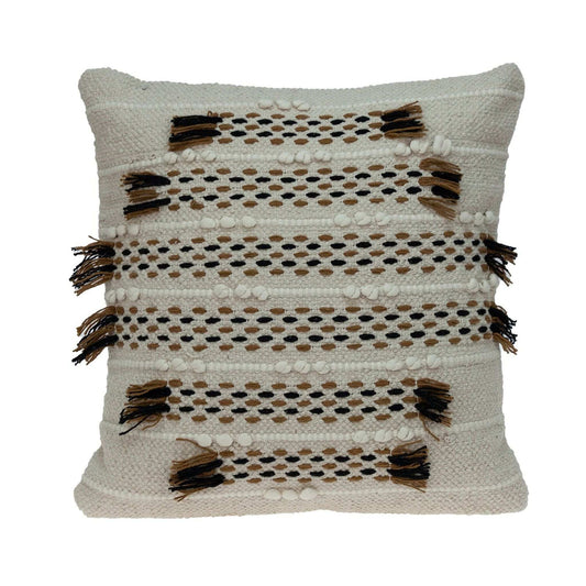 Creamy Beige Textured Throw Pillow - Homeroots - Flyclothing LLC