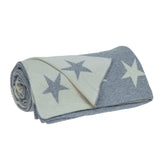 Gray And White Stars Knitted Throw Blanket - Homeroots - Flyclothing LLC