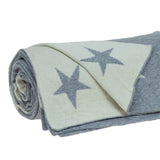 Gray And White Stars Knitted Throw Blanket - Homeroots - Flyclothing LLC