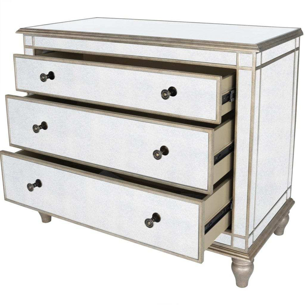 Rectangle Mirrored Three Drawer Console Storage Chest - Homeroots - Flyclothing LLC