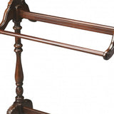 Dark Brown Finish Hand Harved Wooden Blanket Stand - Homeroots - Flyclothing LLC