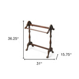 Dark Brown Finish Hand Harved Wooden Blanket Stand - Homeroots - Flyclothing LLC
