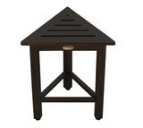 Hotel Dark Teak 18" Triangle Corner Shower Bench Or Shelf - Homeroots - Flyclothing LLC