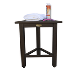 Hotel Dark Teak 18" Triangle Corner Shower Bench Or Shelf - Homeroots - Flyclothing LLC