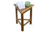 Hotel Natural Teak 18" Triangle Corner Shower Bench Or Shelf - Homeroots - Flyclothing LLC