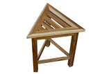 Hotel Natural Teak 18" Triangle Corner Shower Bench Or Shelf - Homeroots - Flyclothing LLC
