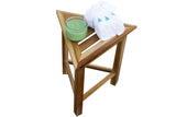 Hotel Natural Teak 18" Triangle Corner Shower Bench Or Shelf - Homeroots - Flyclothing LLC