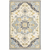5' X 8' Blue And Ivory Bohemian Area Rug - Homeroots - Flyclothing LLC