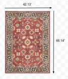 4' X 6' Red And Blue Bohemian Area Rug - Homeroots - Flyclothing LLC