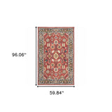 5' X 8' Red And Blue Bohemian Area Rug - Homeroots - Flyclothing LLC