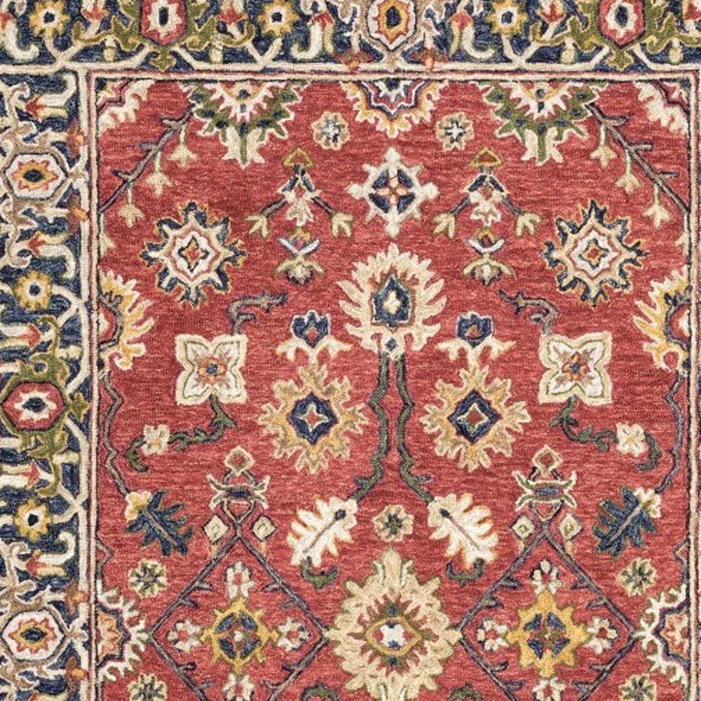 5' X 8' Red And Blue Bohemian Area Rug - Homeroots - Flyclothing LLC