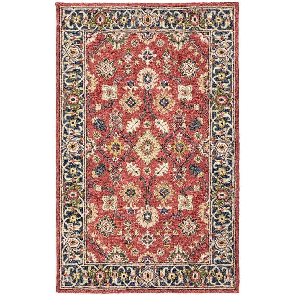 5' X 8' Red And Blue Bohemian Area Rug - Homeroots - Flyclothing LLC
