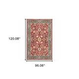 8' X 10' Red And Blue Bohemian Rug - Homeroots - Flyclothing LLC