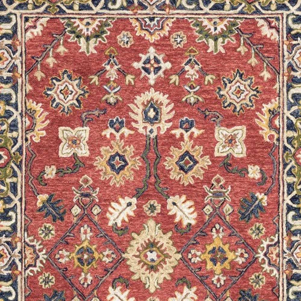 10' X 13' Red And Blue Bohemian Rug - Homeroots - Flyclothing LLC