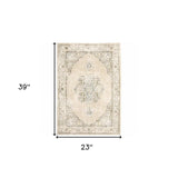2' X 3' Beige and Ivory Power Loom Area Rug - Homeroots - Flyclothing LLC