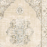 7' X 9' Beige And Ivory Center Jewel Area Rug - Homeroots - Flyclothing LLC