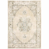 9' X 12' Beige And Ivory Center Jewel Area Rug - Homeroots - Flyclothing LLC