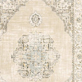 9' X 12' Beige And Ivory Center Jewel Area Rug - Homeroots - Flyclothing LLC