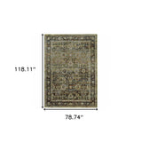 7' X 9' Green And Brown Floral Area Rug - Homeroots - Flyclothing LLC