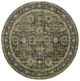 7' Round Green And Brown Floral Area Rug - Homeroots - Flyclothing LLC