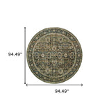 7' Round Green And Brown Floral Area Rug - Homeroots - Flyclothing LLC