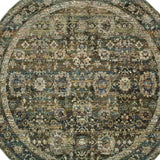 7' Round Green And Brown Floral Area Rug - Homeroots - Flyclothing LLC