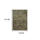 10' X 14' Green And Brown Floral Area Rug - Homeroots - Flyclothing LLC